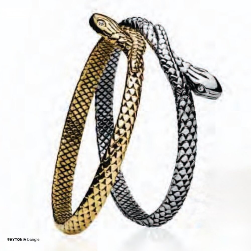 Dyrberg/Kern Phytonia Python Snake bracelet with Swarovski Crystals gold